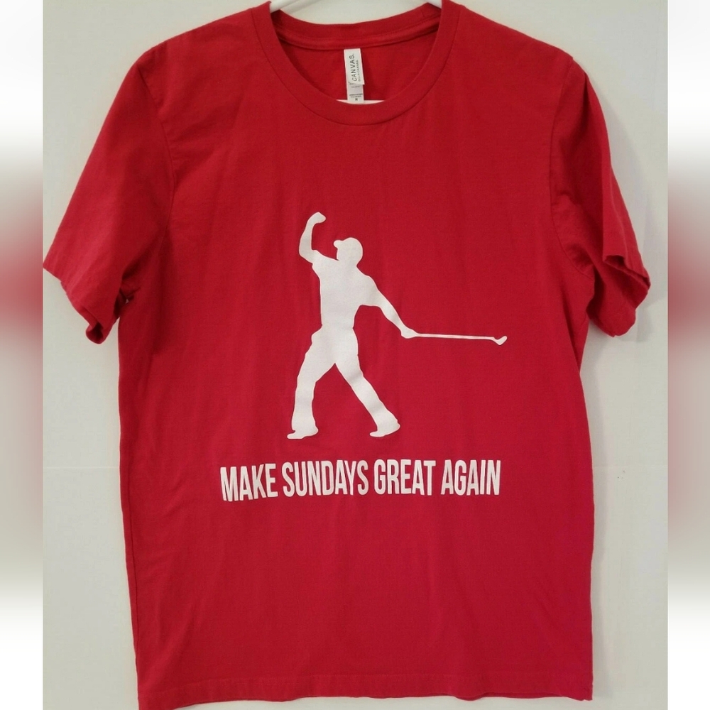 Barstool Sports Tiger Woods Make Sundays Great Again Mens Medium T-Shirt Red